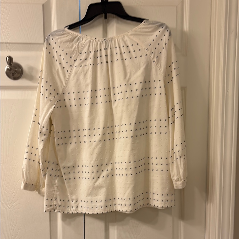 TALBOT Cream Embellished Blouse with Scoop Neckline - Picture 2 of 5
